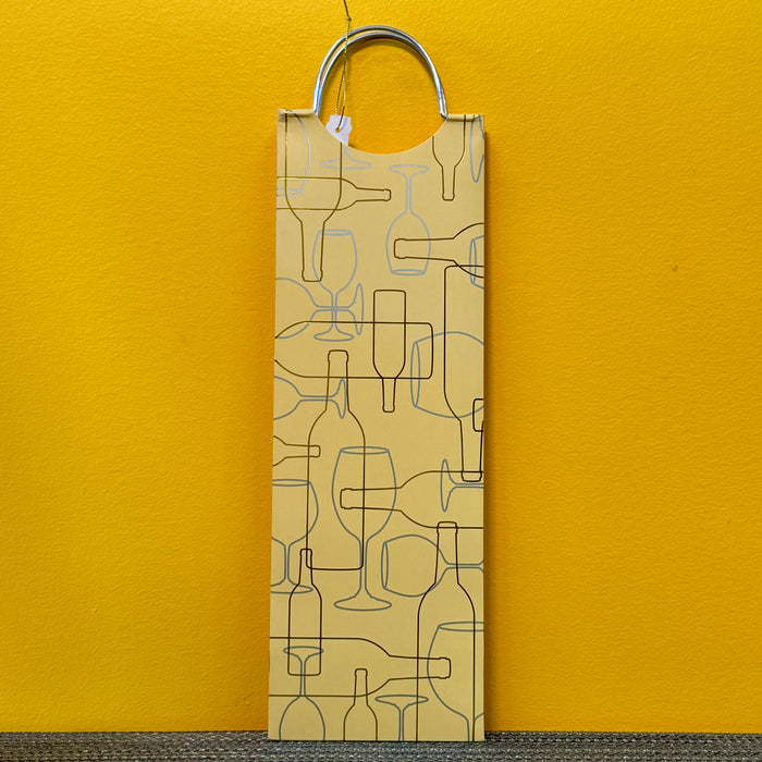 Wine Gift Bags - Cakewalk - Wine Silhouette Yellow