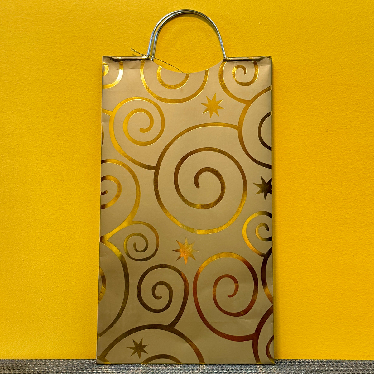 Wine Gift Bags - Cakewalk - Metallic Swirl Gold (2btl)