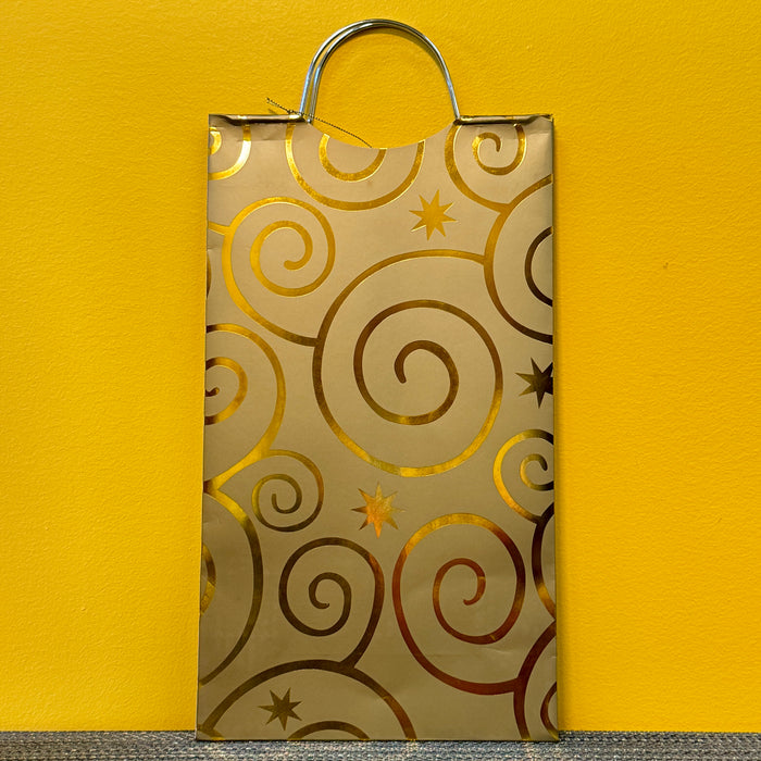 Wine Gift Bags - Cakewalk - Metallic Swirl Gold (2btl)
