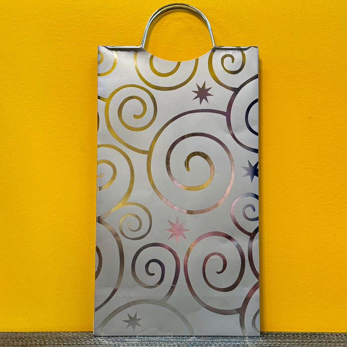 Wine Gift Bags - Cakewalk - Metallic Swirl Silver (2btl)