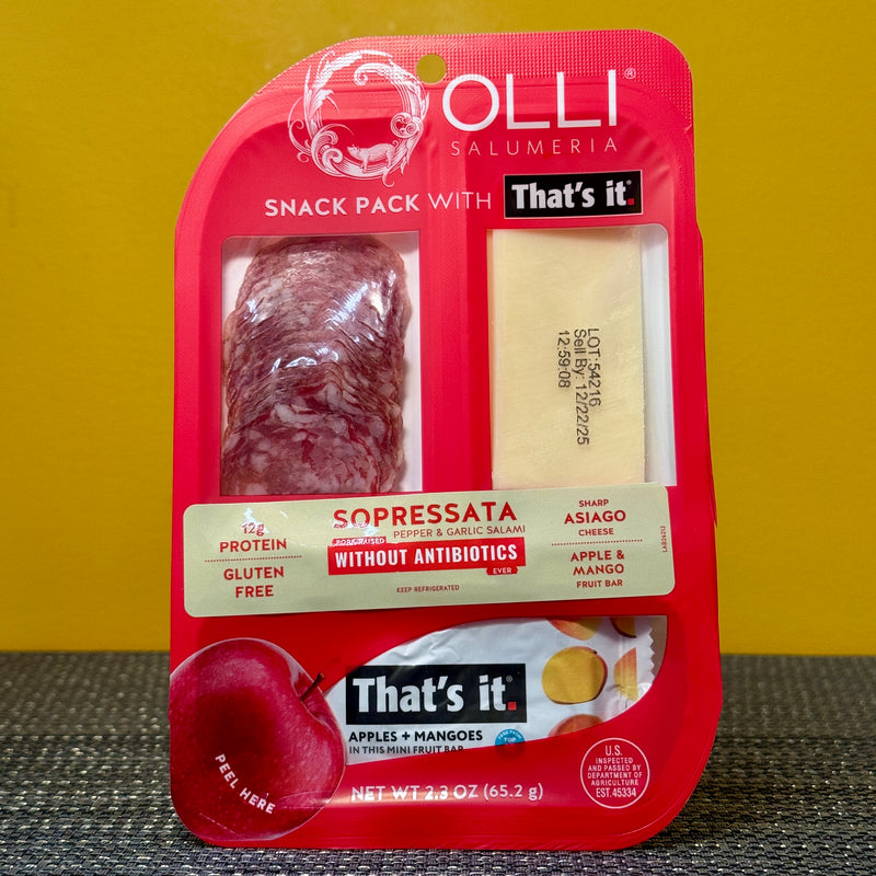Charcuterie - Olli Sopressata Asiago Fruit Bar Snack Pack 2 oz