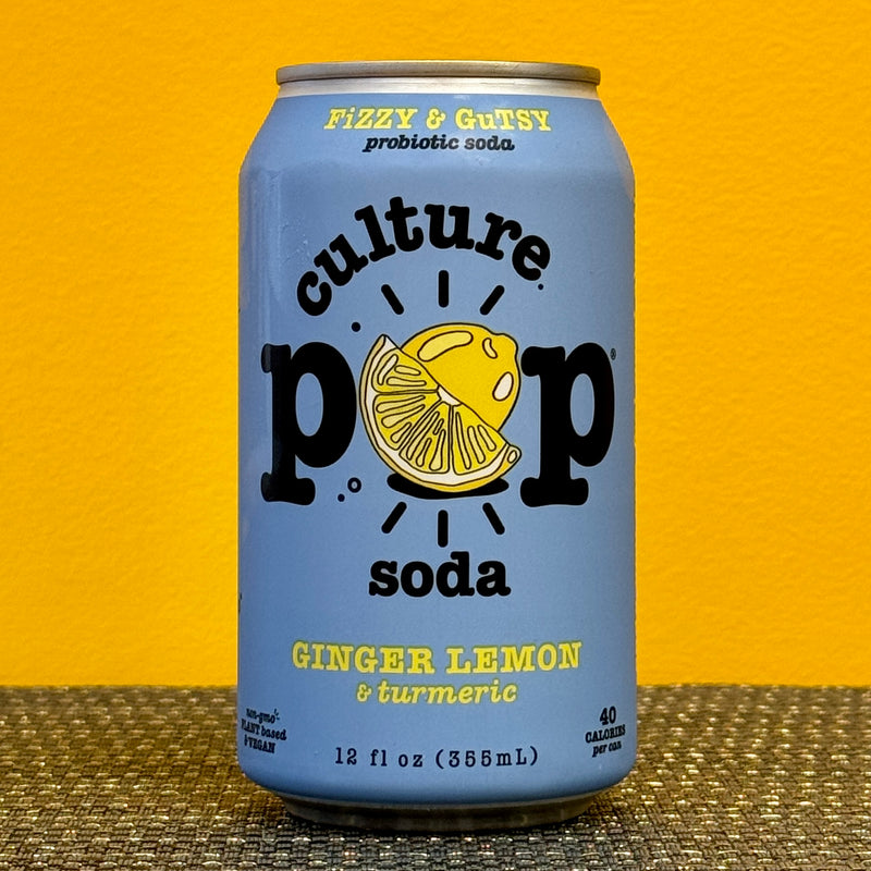 CulturePop Probiotic Soda Ginger Lemon
