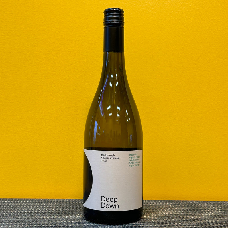 A bottle of Deep Down Wines Sauvignon Blanc white wine