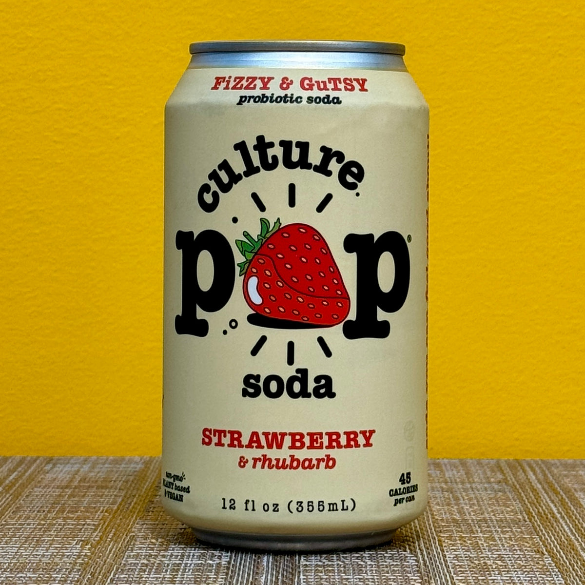 CulturePop Probiotic Soda Strawberry Rhubarb