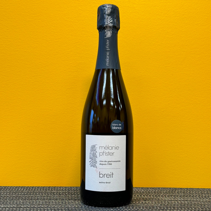 A bottle of Melanie Pfister Breit Cremant de Alsace