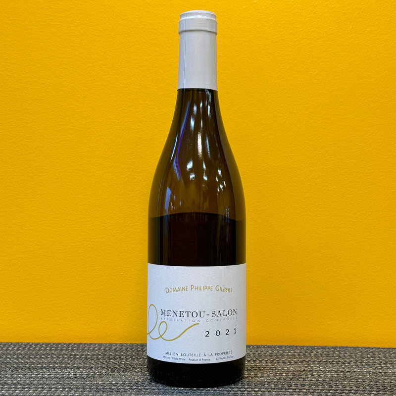 A bottle of Domaine Philippe Gilbert Menetou-Salon white wine