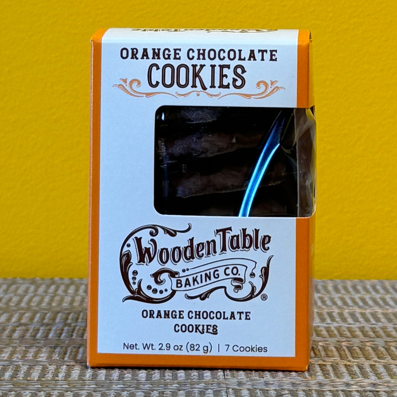 Wooden Table Orange Dark Chocolate Cookies